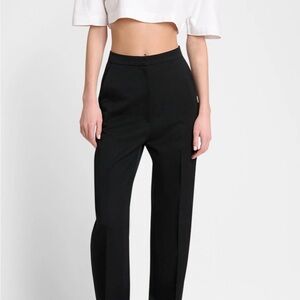 Givenchy Black Tuxedo Pants Classic straight leg 42 10 NWOT Designer Womens Wool